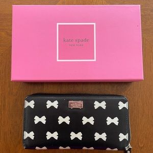 Kate Spade Black and White Bowtie Wallet